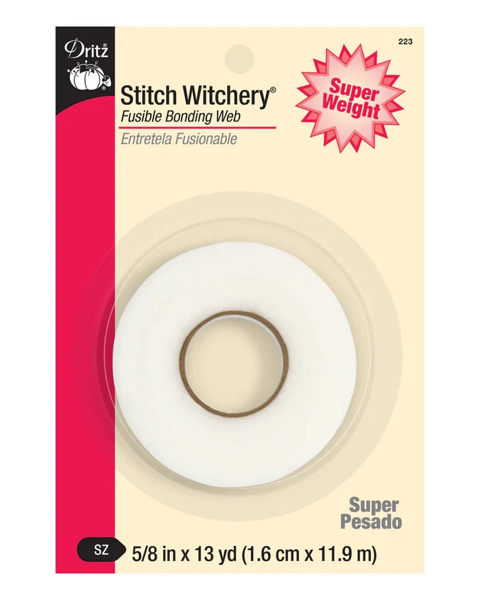 5/8" Stitch Witchery Fusible Bonding Web, Super Weight - White 13yd