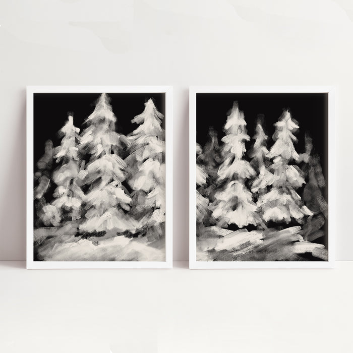 A Snowy Christmas Eve - Set of 2  - Art Prints or Canvases - Jetty Home