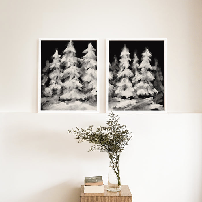 A Snowy Christmas Eve - Set of 2  - Art Prints or Canvases - Jetty Home