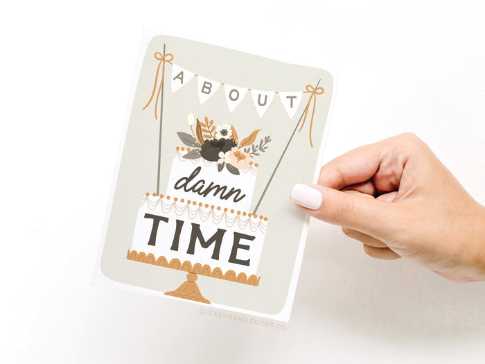 About Damn Time Wedding Cake Greeting Card - Onderkast Studio