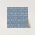 "Abstract Half Moons" Blue Illustration - Art Print or Canvas - Jetty Home