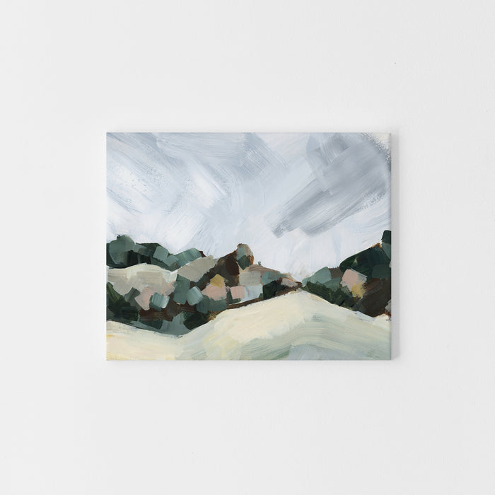 Abstract Hillside Country Landscape Fall Painting View Wall Art Print or Canvas - Jetty Home