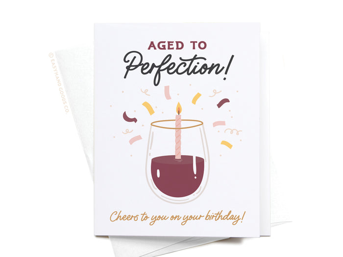Aged to Perfection Wine Greeting Card - Onderkast Studio