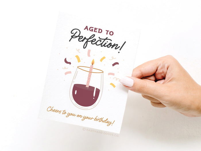 Aged to Perfection Wine Greeting Card - Onderkast Studio