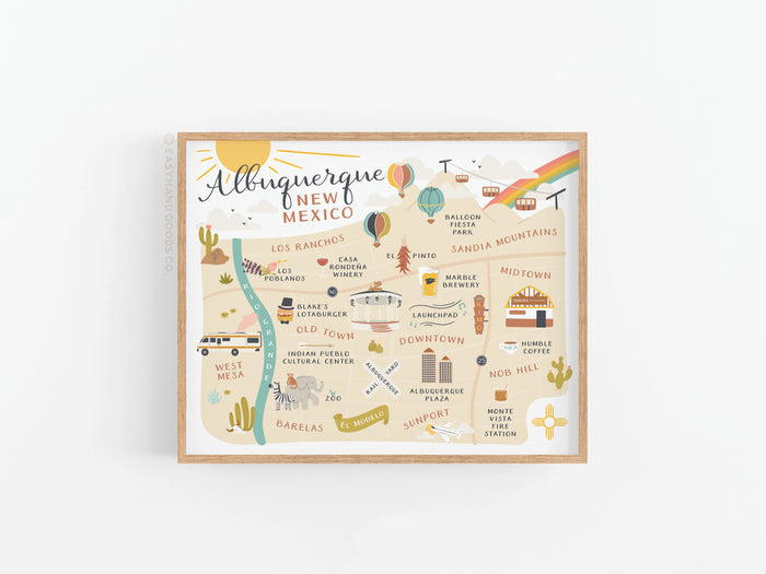Albuquerque Map Art Print