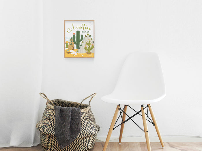 Austin Succulent Skyline Art Print - Onderkast Studio