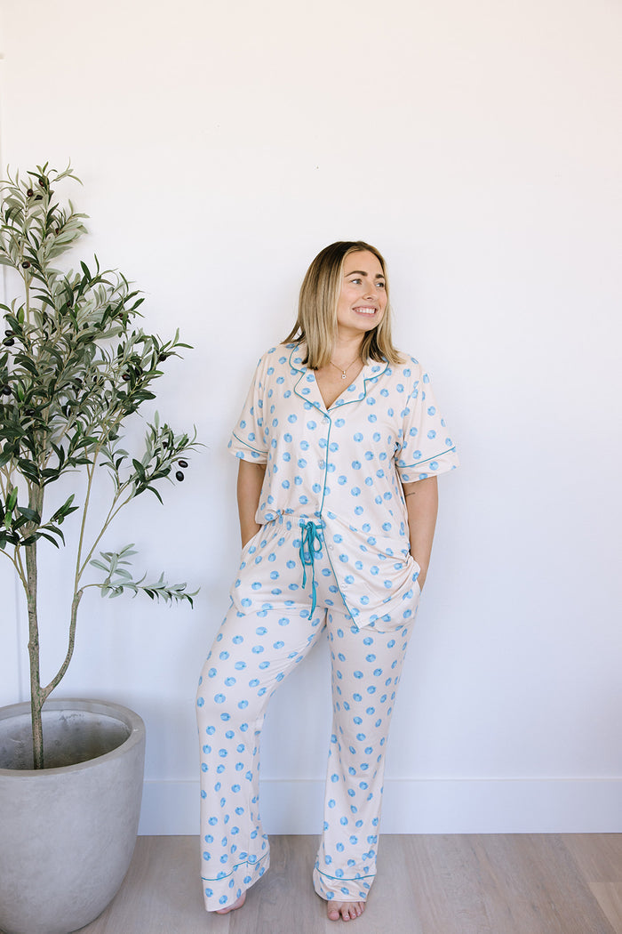BEACH BALL | WOMEN'S BUTTON UP SHORT SLEEVE SET