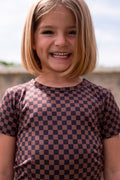 BLACK + BROWN MINI CHECKER | SHORT SLEEVE