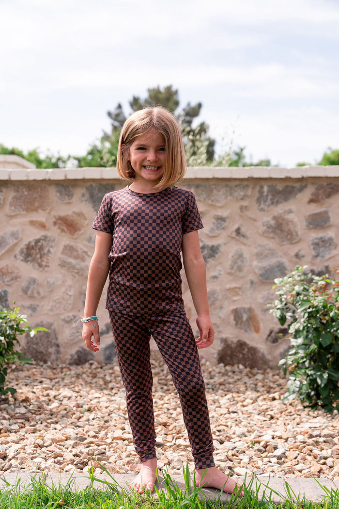 BLACK + BROWN MINI CHECKER | SHORT SLEEVE