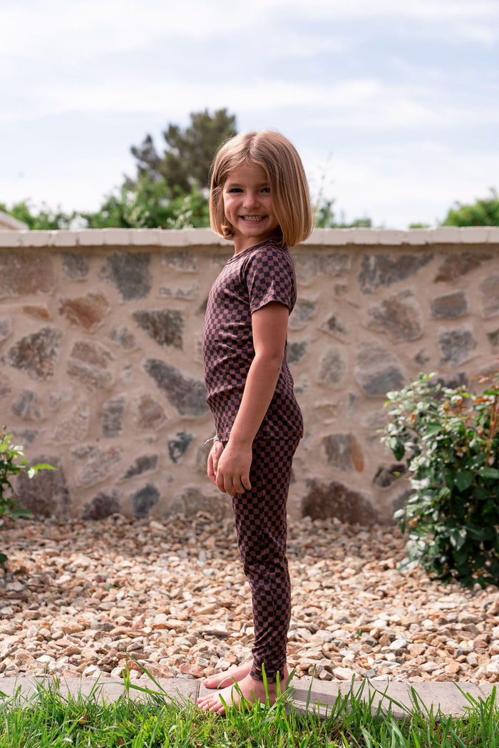 BLACK + BROWN MINI CHECKER | SHORT SLEEVE