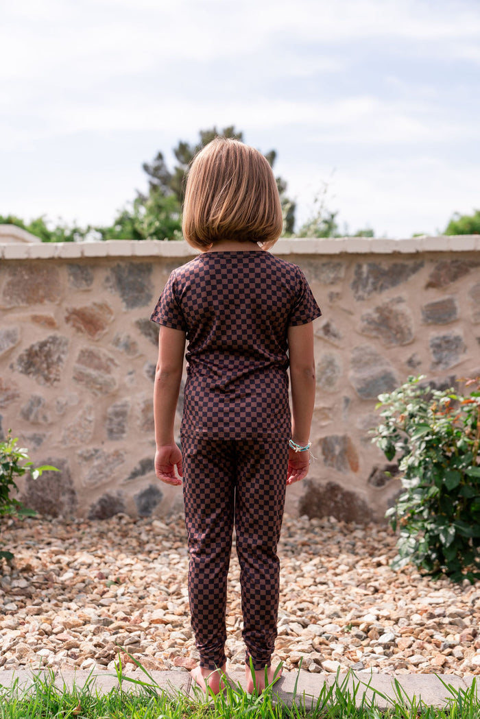 BLACK + BROWN MINI CHECKER | SHORT SLEEVE