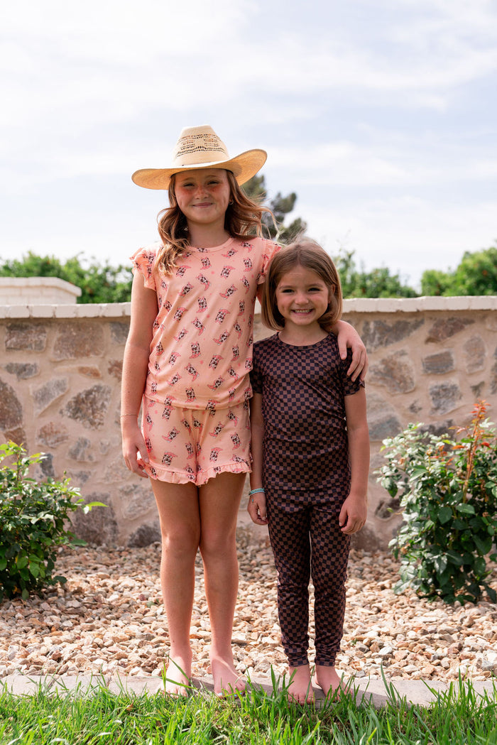 BLACK + BROWN MINI CHECKER | SHORT SLEEVE