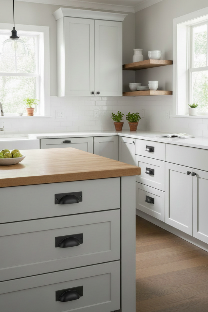 Black Cup Pulls, stylish & easy to open option for cabinet drawers - Paxton Hardware