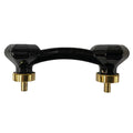 Black Glass Cabinet Handles with Brass Base - Paxton Hardware