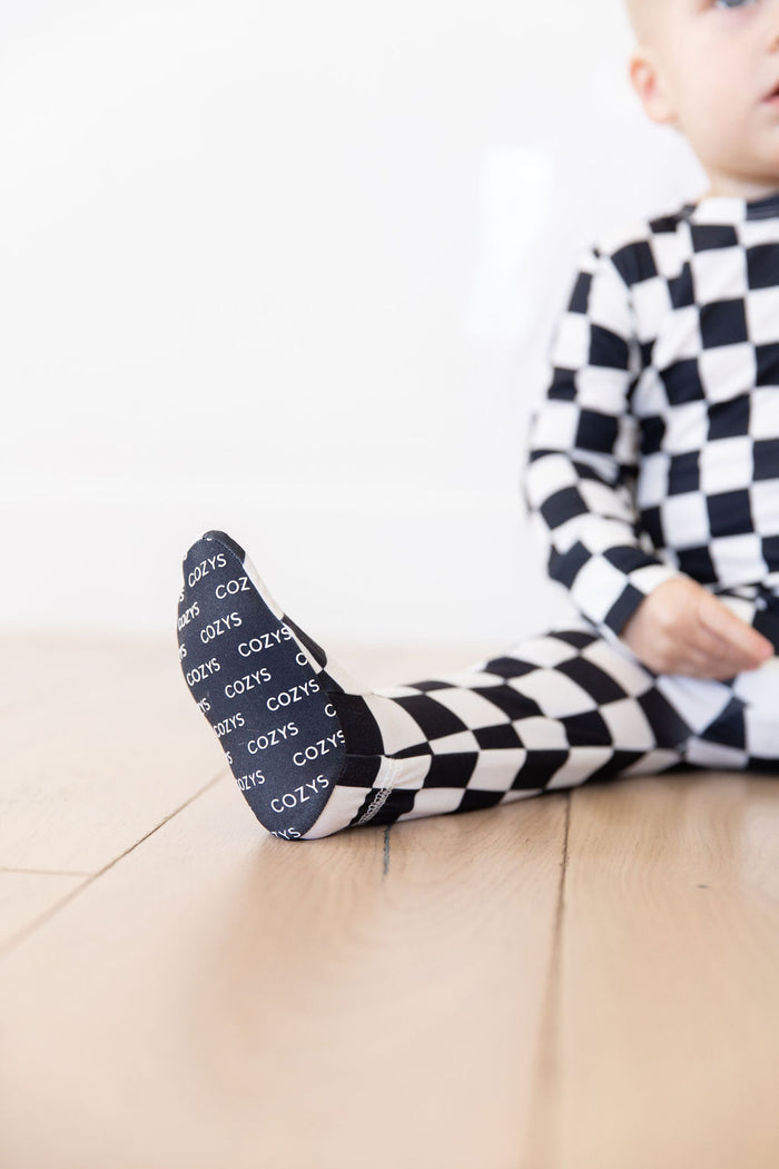 BLACK + WHITE CHECKER | FOOTIE ONE PIECE