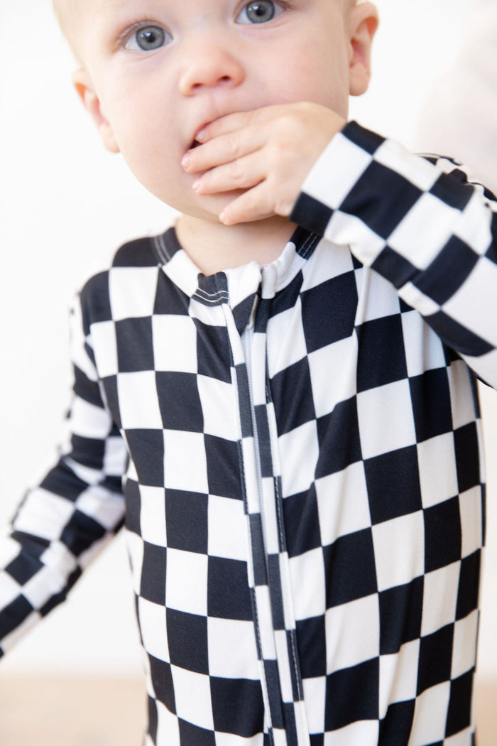 BLACK + WHITE CHECKER | FOOTIE ONE PIECE