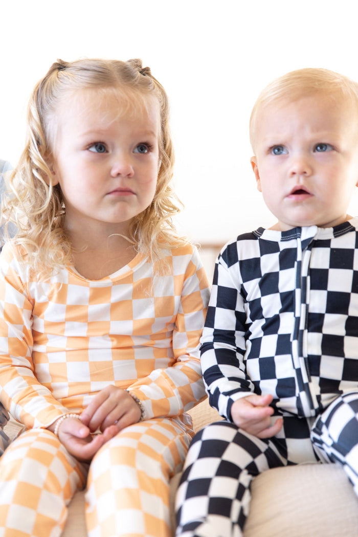 BLACK + WHITE CHECKER | FOOTIE ONE PIECE