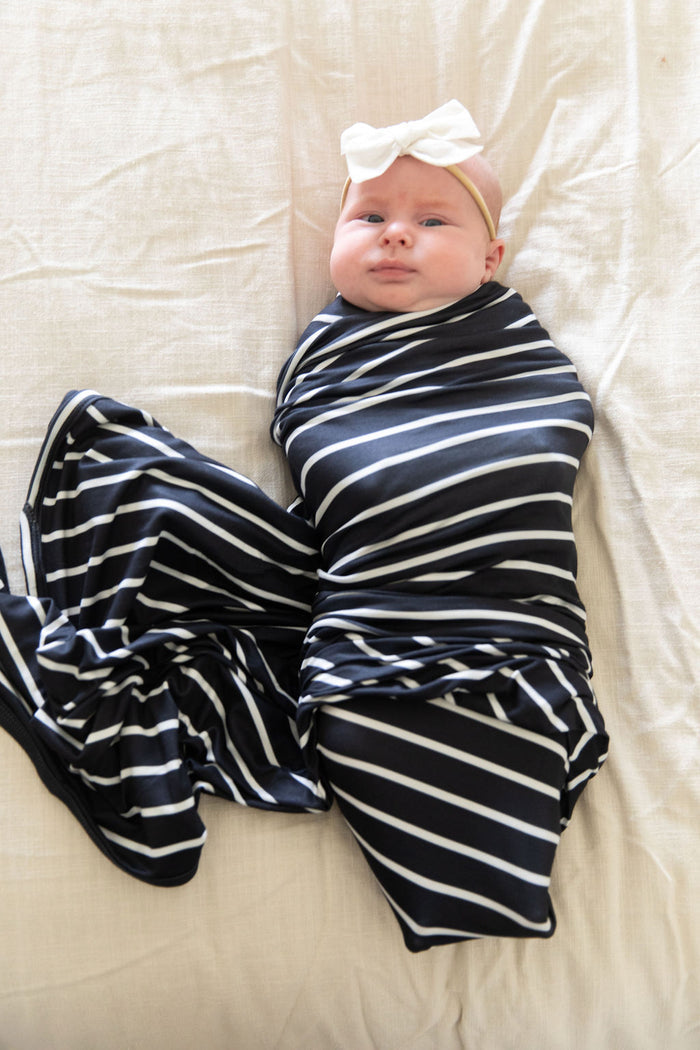 BLACK + WHITE STRIPE | SWADDLE