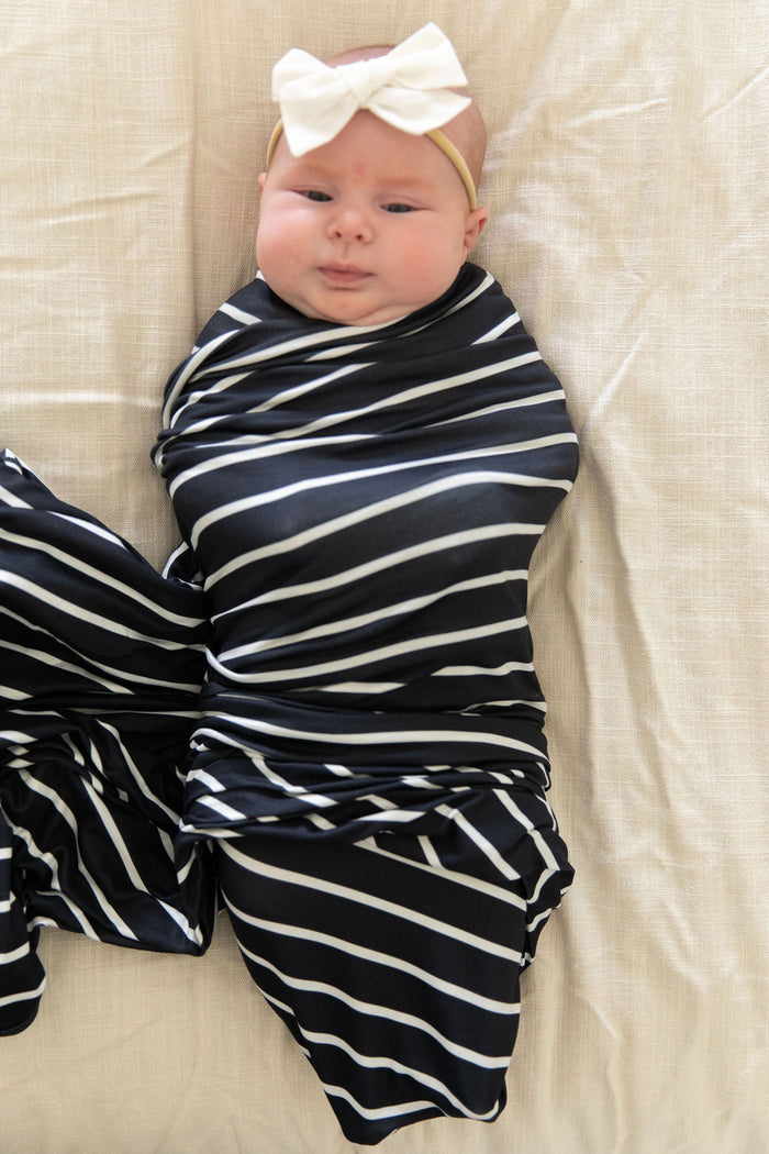 BLACK + WHITE STRIPE | SWADDLE