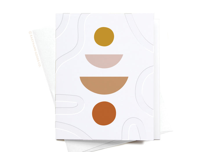 Blank Modern Shapes Letterpress Greeting Card - FINAL STOCK