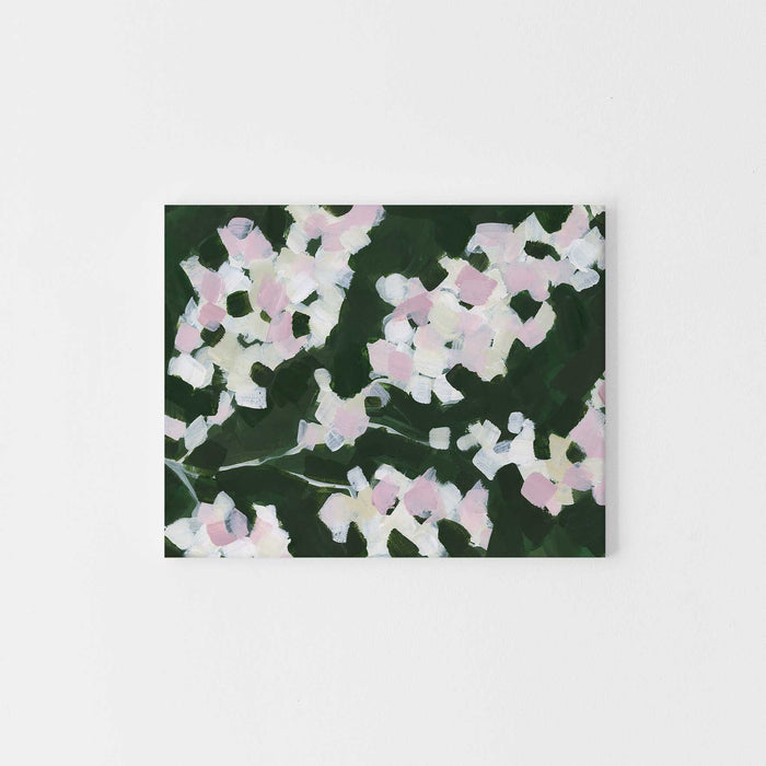 Green and Pink Cherry Blossom Floral Painting Wall Art Print or Canvas - Jetty Home