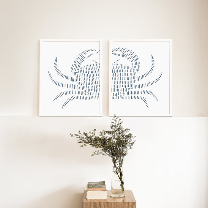 Blue Crab - Set of 2  - Art Prints or Canvases - Jetty Home
