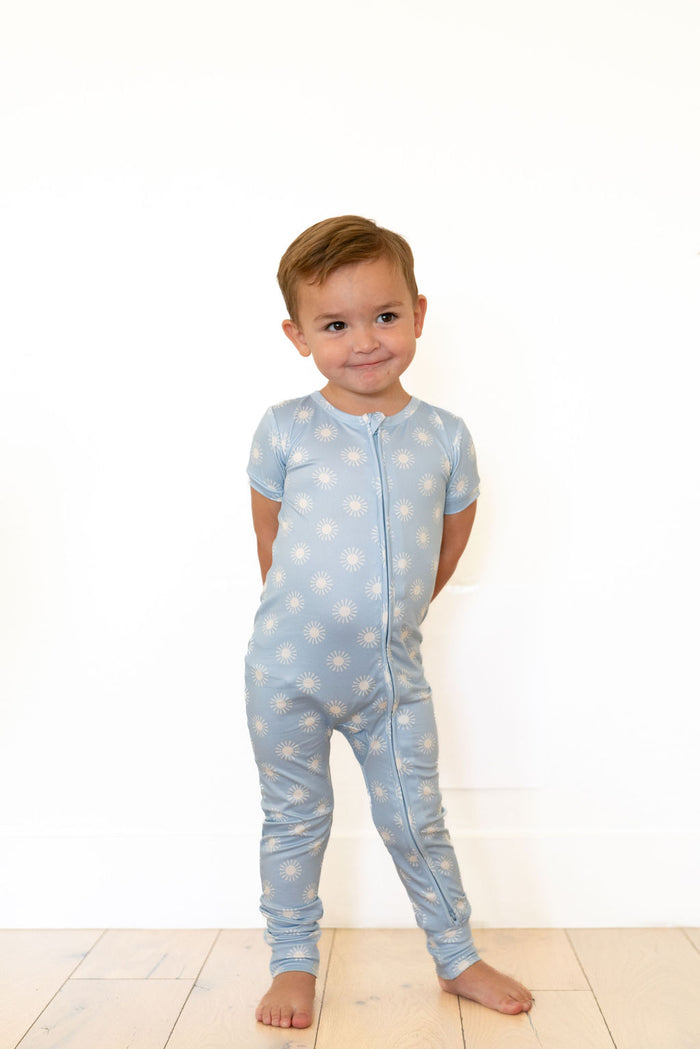 BLUE SUNSHINE | SHORT SLEEVE ZIPPER ONE PIECE
