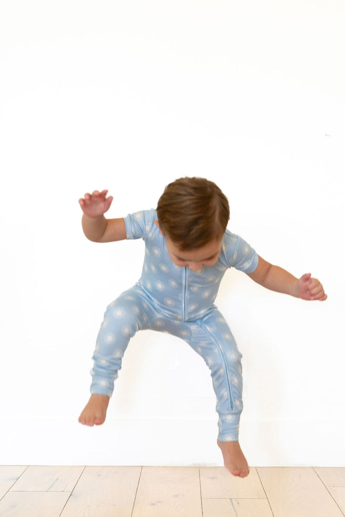 BLUE SUNSHINE | SHORT SLEEVE ZIPPER ONE PIECE