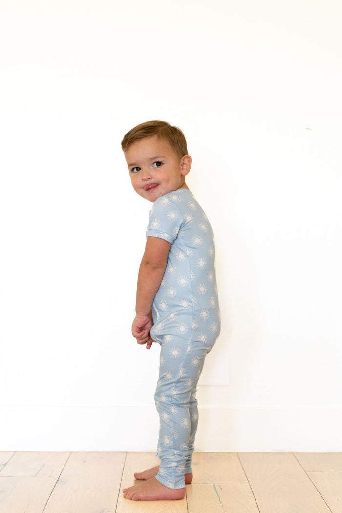BLUE SUNSHINE | SHORT SLEEVE ZIPPER ONE PIECE
