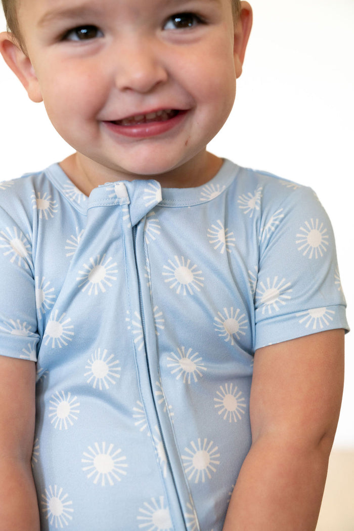 BLUE SUNSHINE | SHORT SLEEVE ZIPPER ONE PIECE