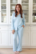 BLUE + YELLOW POLKADOTS | WOMEN'S BUTTON UP LONG SLEEVE SET