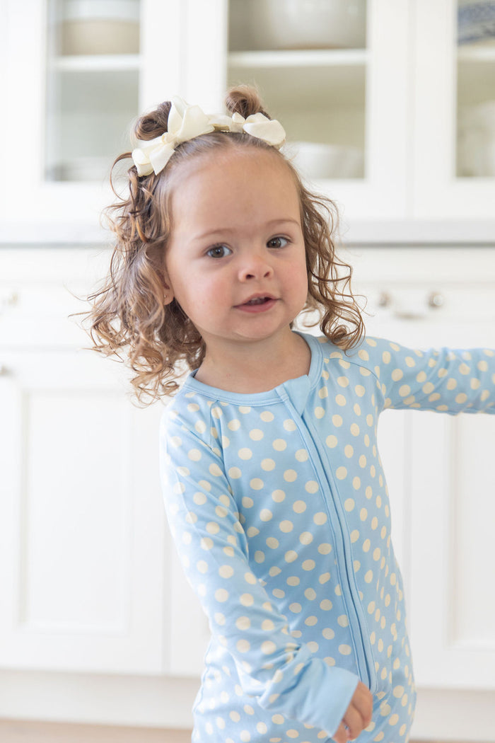 BLUE + YELLOW POLKADOTS | ZIPPER ONE PIECE