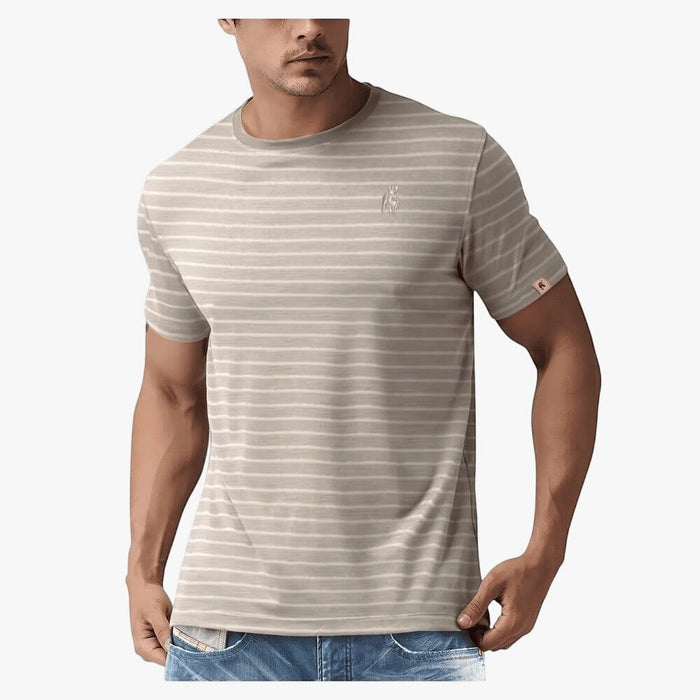 Boerboel Mens Stripe Brown Stone Tee | Boerboel