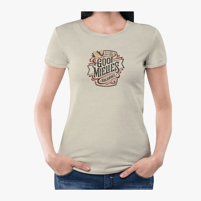 Boerboel Womens Mielies Premium Cotton Short Sleeve Tee Stone | Boerboel