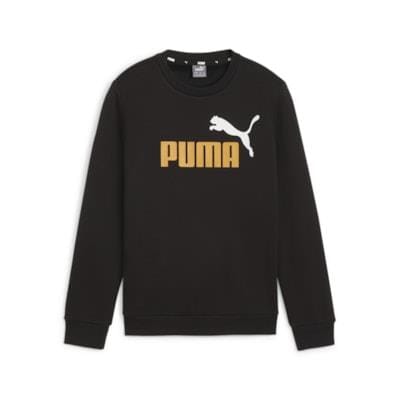 Puma Boys Ess+ 2 Col Big Logo Fleece Sweater Black Ginger Puma