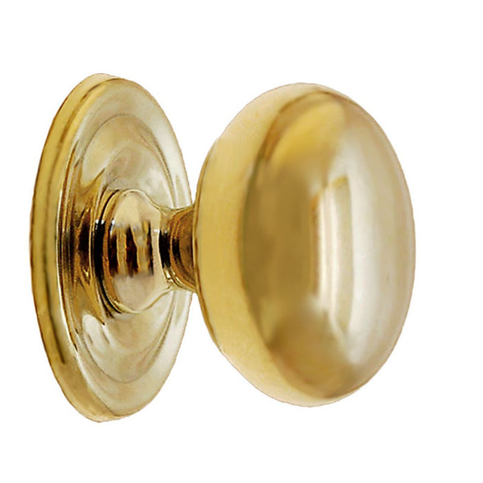 Side view of 1-1/4" Solid Brass Cabinet Knob with Backplate - Paxton Hardware