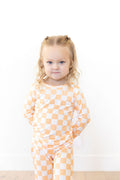 BRIGHT ORANGE + WHITE CHECKER | LONG SLEEVE