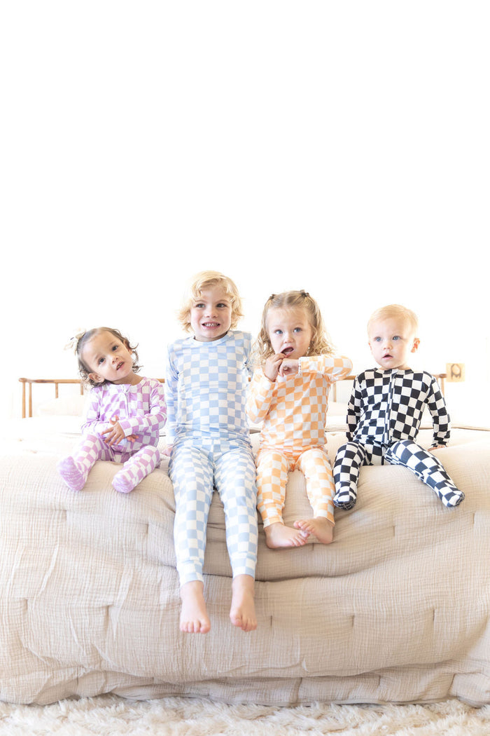 BRIGHT ORANGE + WHITE CHECKER | LONG SLEEVE