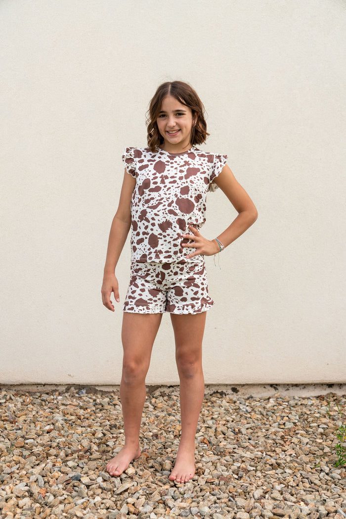 BROWN CATTLE | RUFFLE SHORT SET
