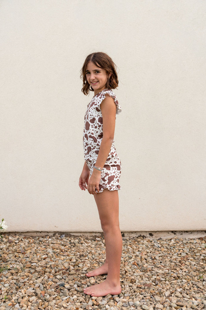 BROWN CATTLE | RUFFLE SHORT SET