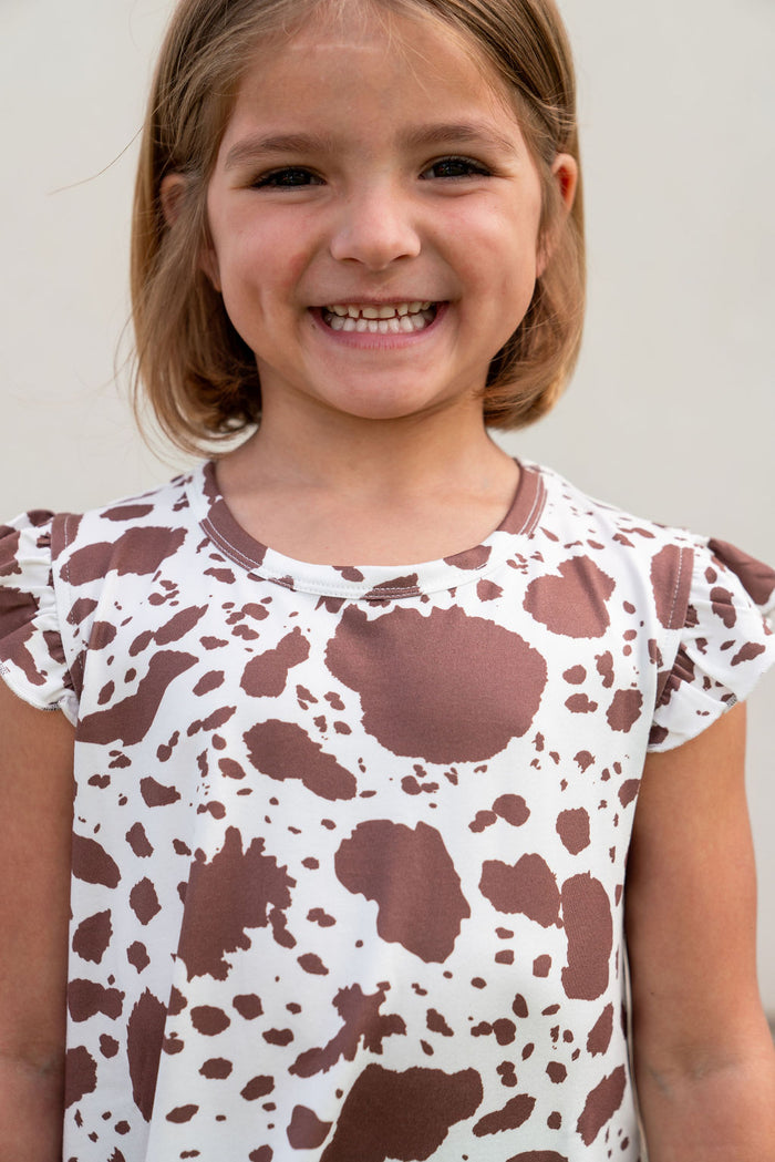 BROWN CATTLE | RUFFLE SLEEVE DRESS