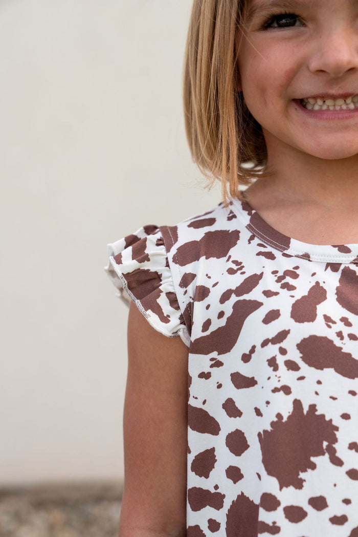 BROWN CATTLE | RUFFLE SLEEVE DRESS