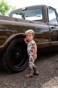BROWN CATTLE | SHORT SLEEVE ZIPPER ONE PIECE