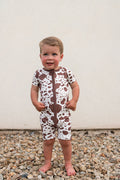 BROWN CATTLE | SHORT ZIPPER ONE PIECE