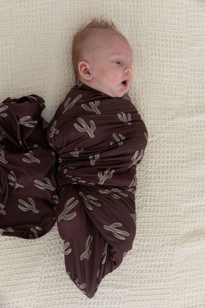 BROWN + GREEN CACTUS | SWADDLE