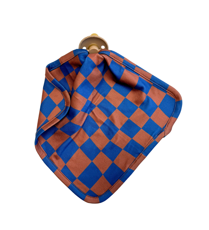 BROWN + ROYAL BLUE WAVY CHECKER | LOVIE