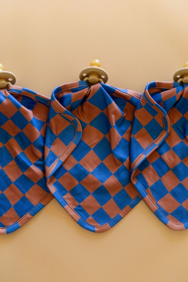 BROWN + ROYAL BLUE WAVY CHECKER | LOVIE