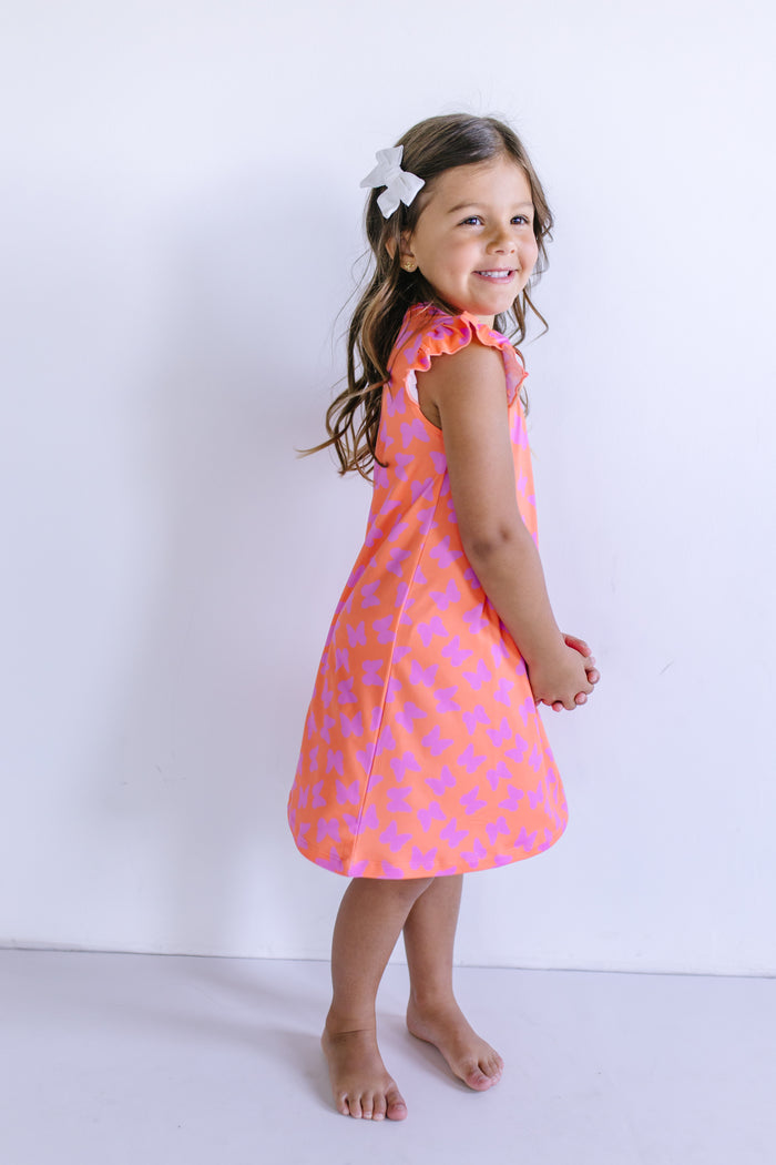BUTTERFLIES | RUFFLE SLEEVE DRESS