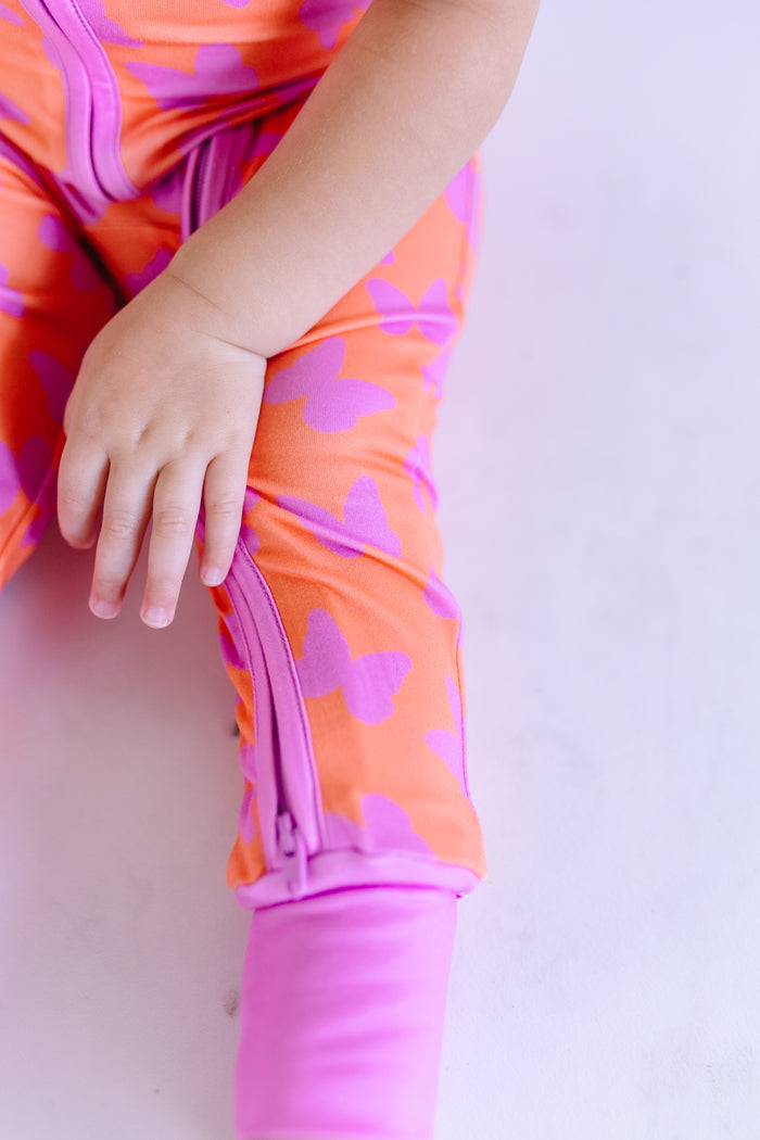 BUTTERFLIES | SHORT SLEEVE ZIPPER ONE PIECE