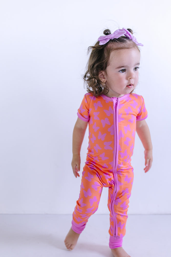 BUTTERFLIES | SHORT SLEEVE ZIPPER ONE PIECE